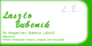 laszlo bubenik business card